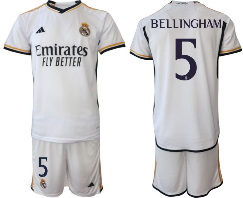 Men 2023-2024 Club Real Madrid home white #5 Soccer Jersey->real madrid jersey->Soccer Club Jersey